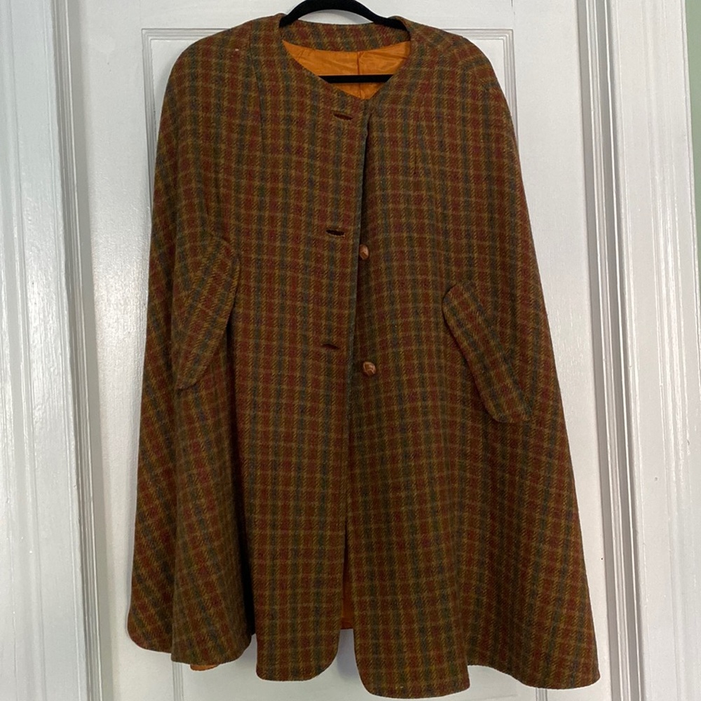Vintage brown wool cape